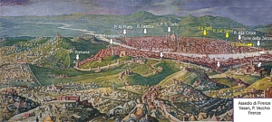 Assedio di Firenze con Indicazione delle Porte